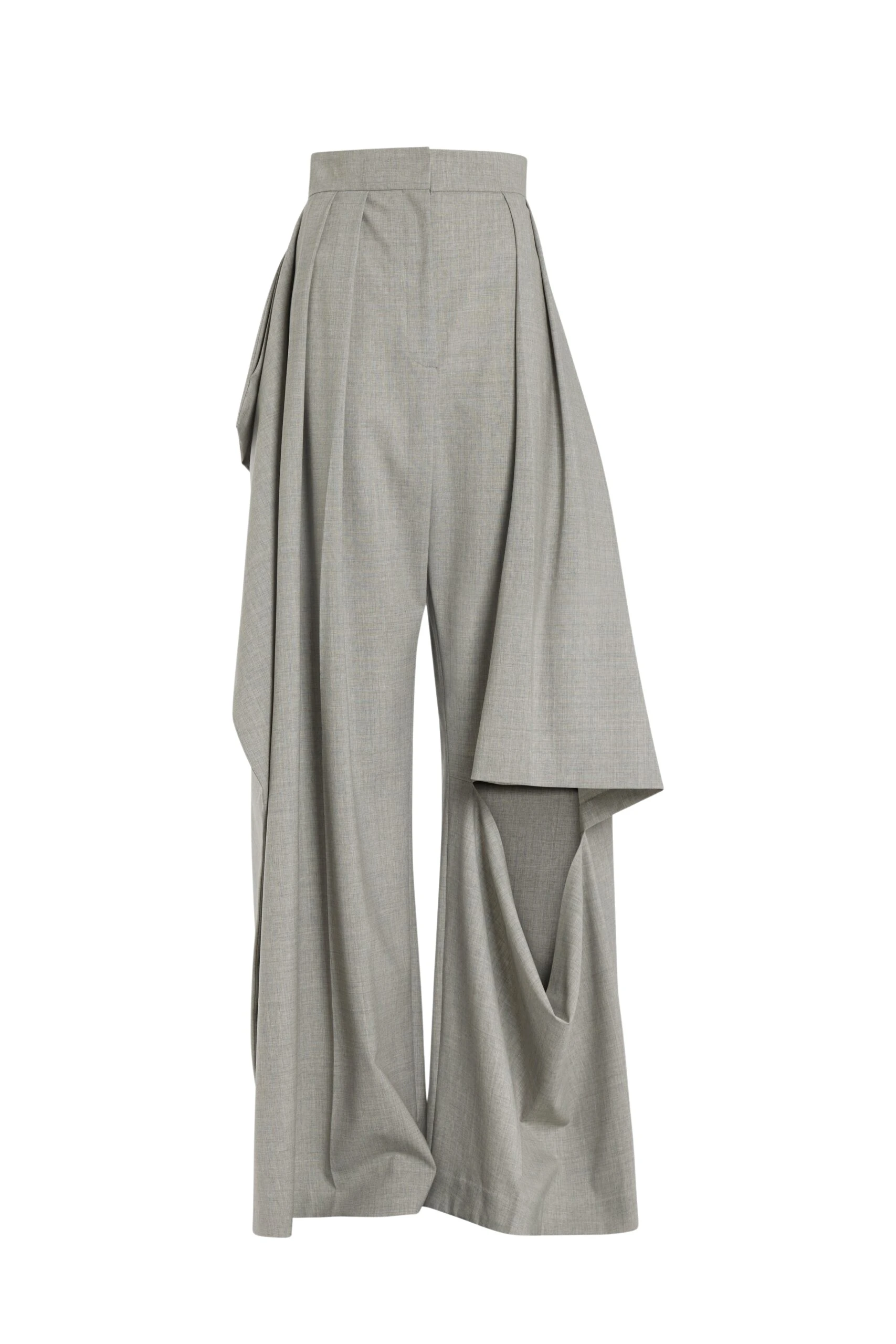 Awake Mode Slit Knee Trousers Light Grey Melange