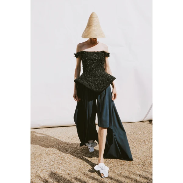 Awake Mode Slit Knee Trousers Navy, view 3