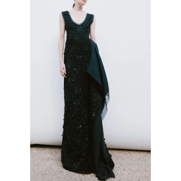 Awake Mode Tank Top Maxi Dress With Side Panel Detail Black, view 4