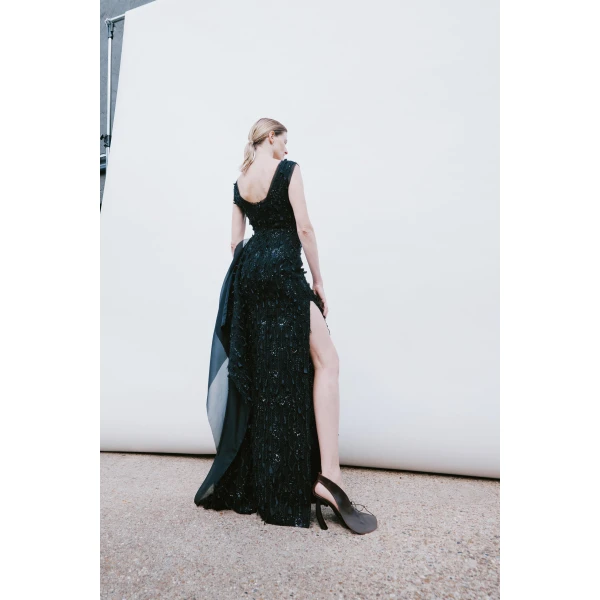 Awake Mode Tank Top Maxi Dress With Side Panel Detail Black, view 5