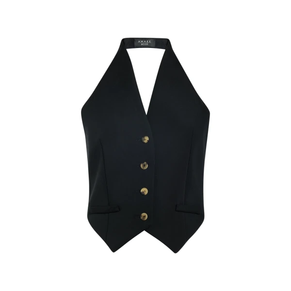 Awake Mode Vest With Tie Back Black