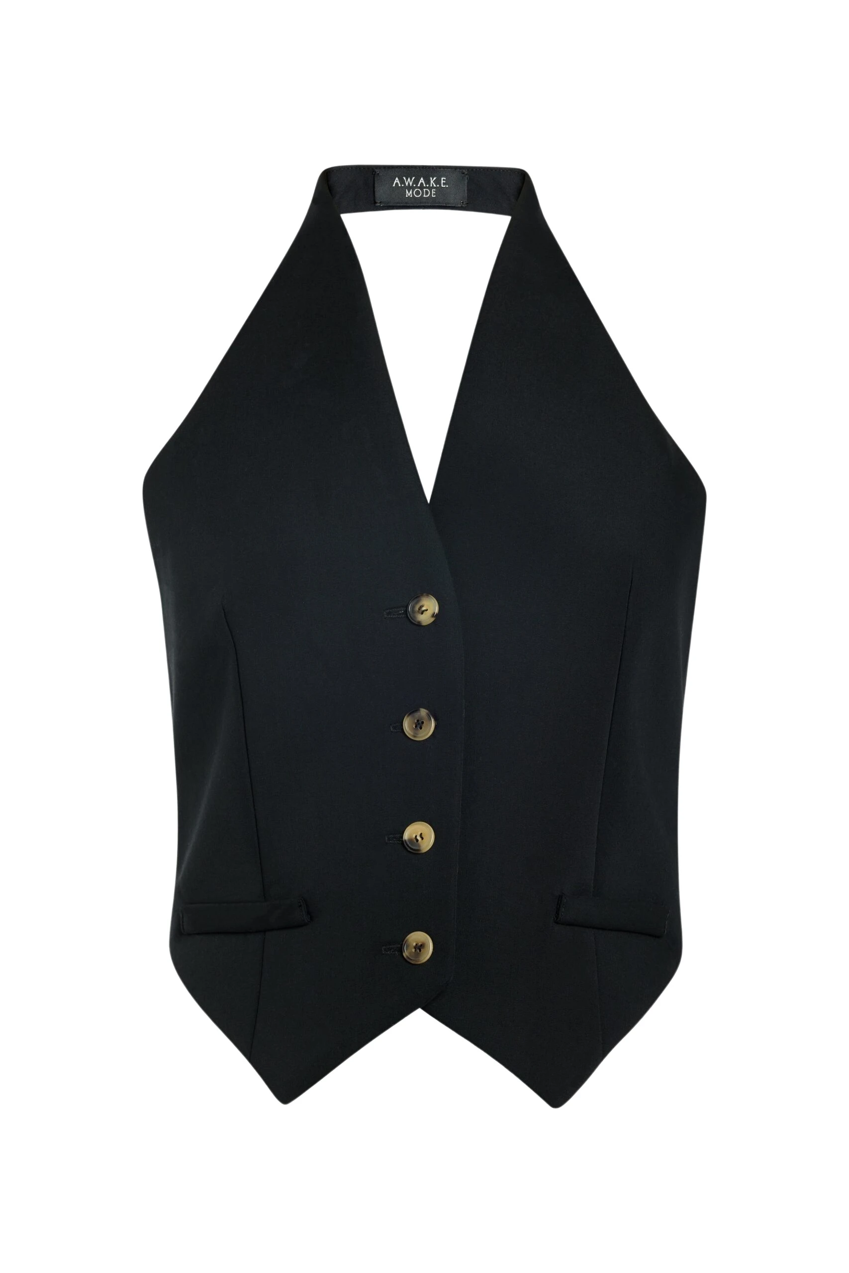 Awake Mode Vest With Tie Back Black