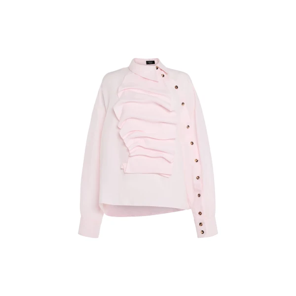Awake Mode Voluminous Bib-Front Shirt Pale Pink, view 3