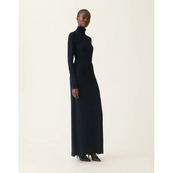 Fabiana Filippi Long Jersey Dress in Midnight Blue, view 2