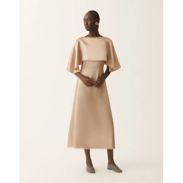 Fabiana Filippi Satin Lingerie Dress in Maple, view 2