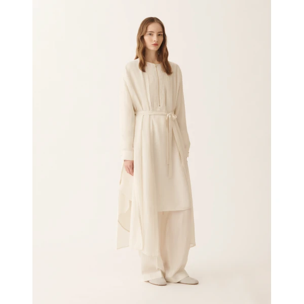 Fabiana Filippi Fluid Midi Dress in Cream, Butter, view 2