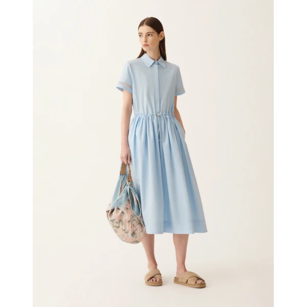 Fabiana Filippi Sky Blue Poplin Polo Dress, view 2