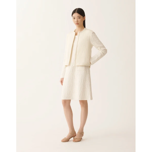 Fabiana Filippi Cotton Tweed Dress with Sequins in Butter, view 2