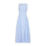 Adam Lippes Aliena Dress in Pale Blue/White