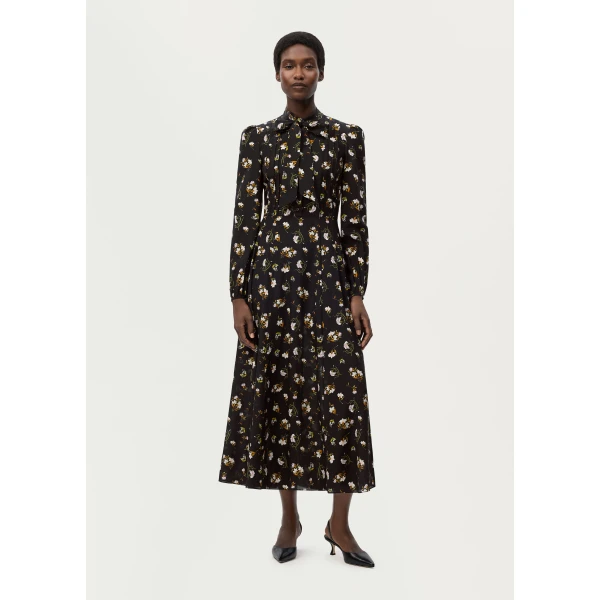 Adam Lippes Alison Dress in Black Floral, view 2