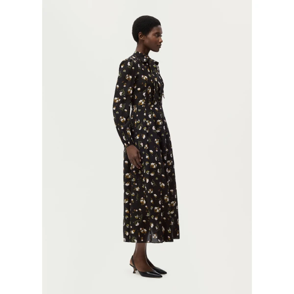 Adam Lippes Alison Dress in Black Floral, view 3