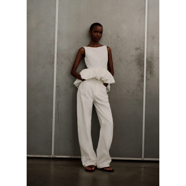 Adam Lippes Anais Top in White, view 2