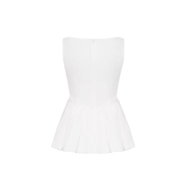 Adam Lippes Anais Top in White, view 3