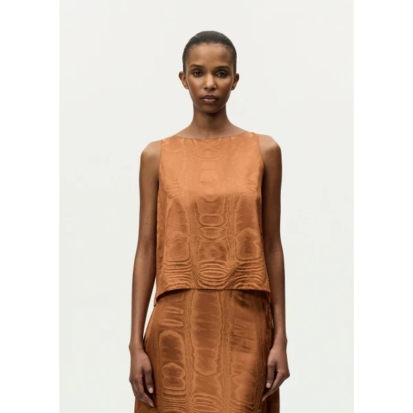 Adam Lippes Annie Top in Cognac, view 2