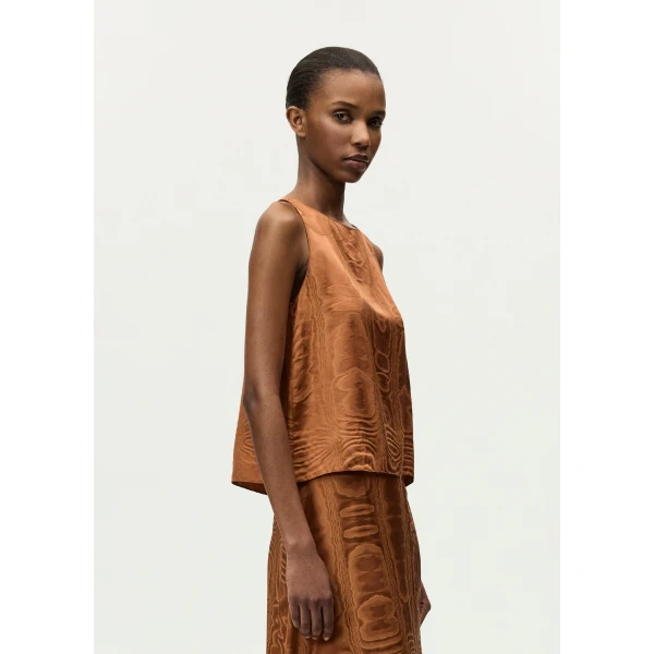 Adam Lippes Annie Top in Cognac, view 3