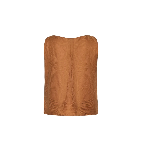 Adam Lippes Annie Top in Cognac, view 5