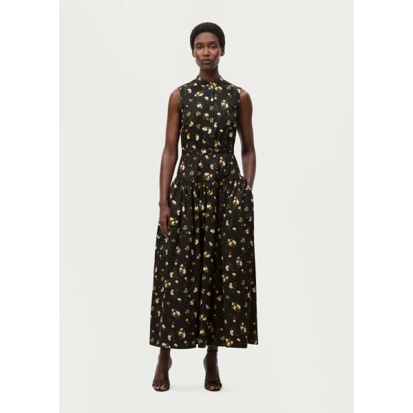 Adam Lippes Arden Dress in Black Floral, view 2
