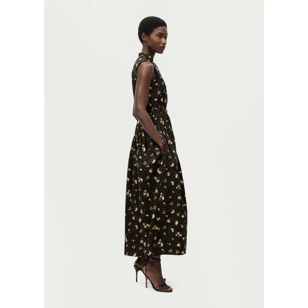 Adam Lippes Arden Dress in Black Floral, view 3