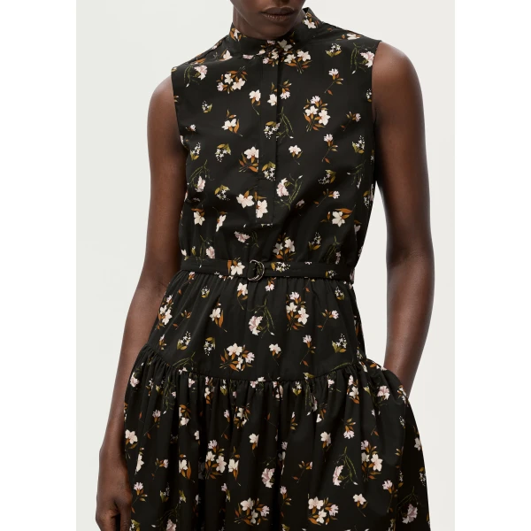 Adam Lippes Arden Dress in Black Floral, view 4