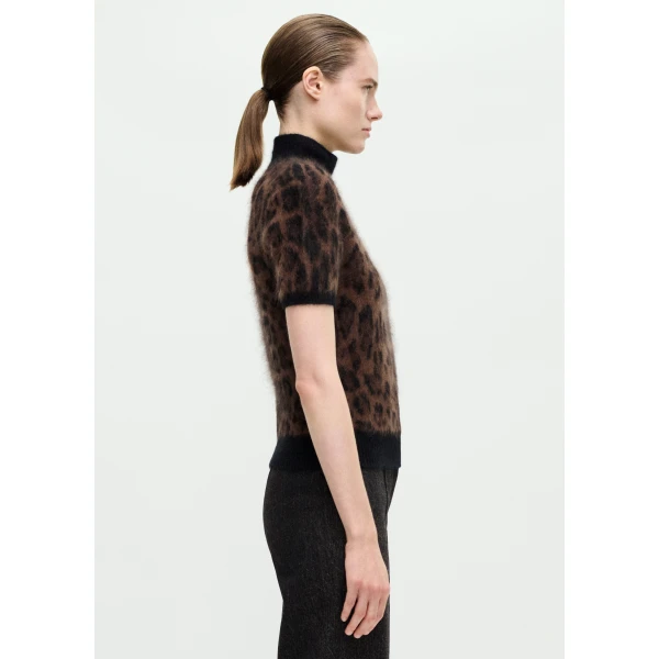 Adam Lippes Ari Top in Natural Leopard, view 3