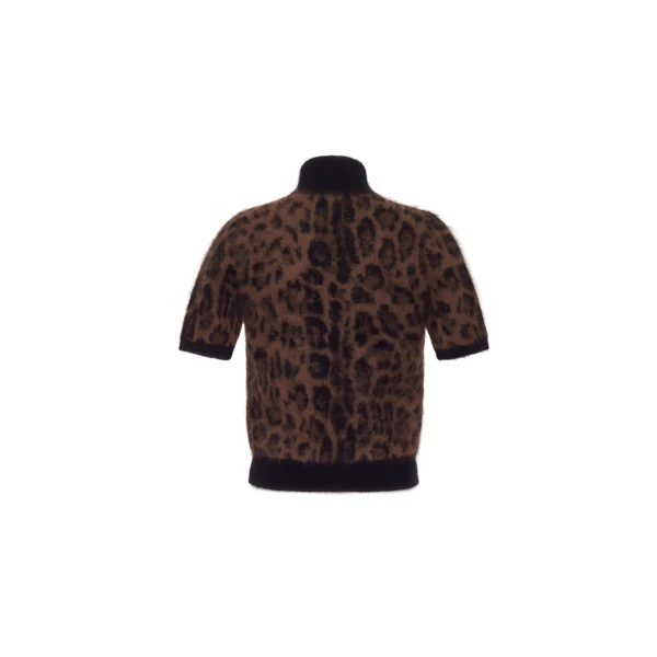 Adam Lippes Ari Top in Natural Leopard, view 4