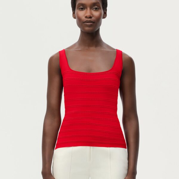 Adam Lippes Aria Knit in Cherry Red, view 2
