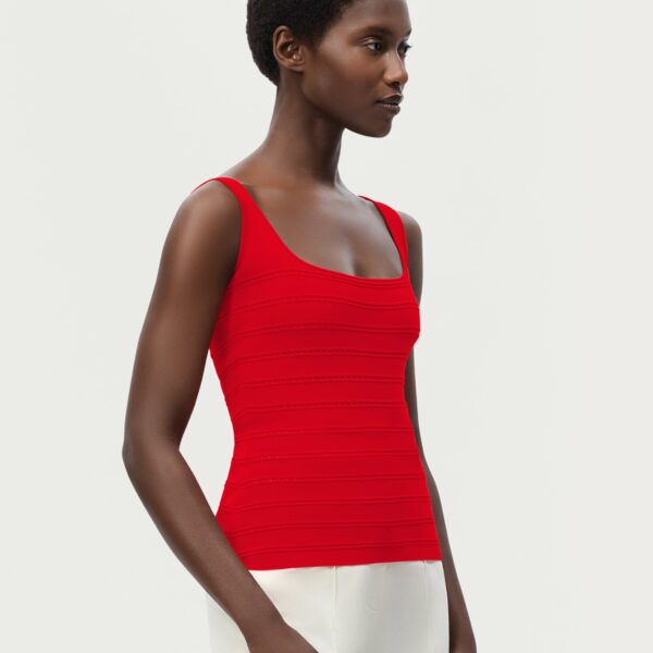 Adam Lippes Aria Knit in Cherry Red, view 3
