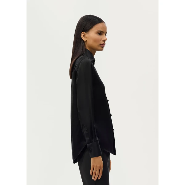 Adam Lippes Aston Shirt in Black, view 3