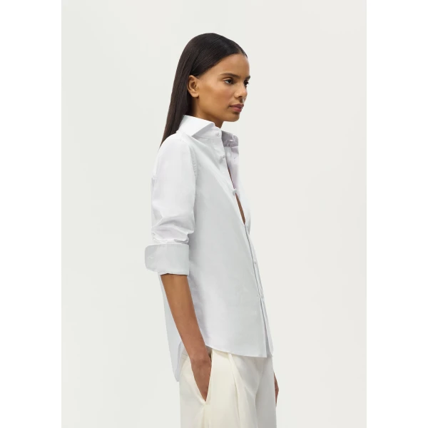 Adam Lippes Aston Shirt in White, view 4