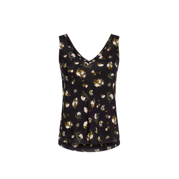 Adam Lippes Aura Top in Black Floral