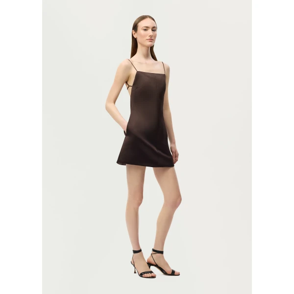 Adam Lippes Avalon Dress in Espresso, view 3