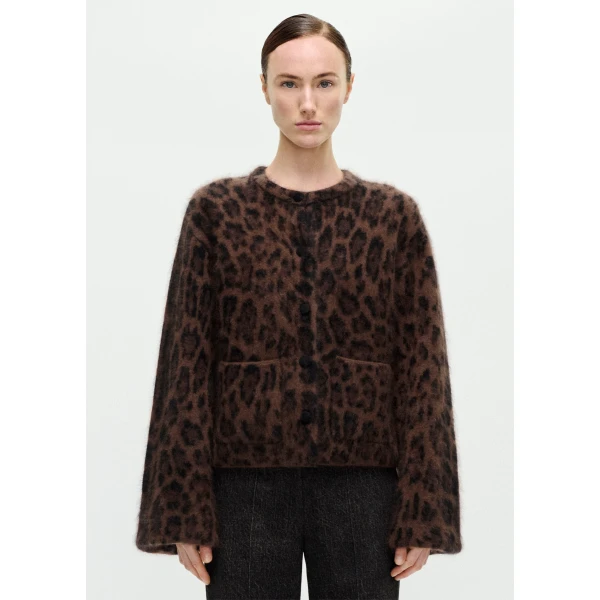 Adam Lippes Barrett Jacket in Natural Leopard, view 2