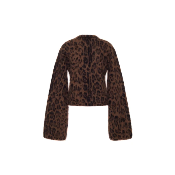 Adam Lippes Barrett Jacket in Natural Leopard, view 4