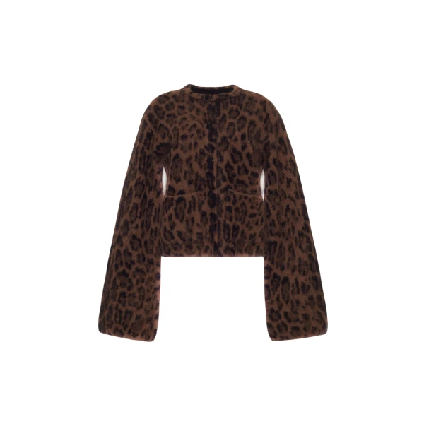 Adam Lippes Barrett Jacket in Natural Leopard