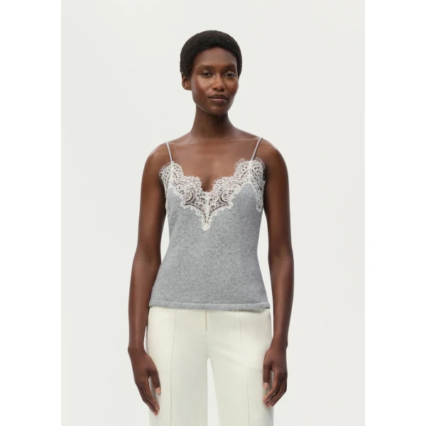 Adam Lippes Beatrix Cami in Heather Grey, view 2