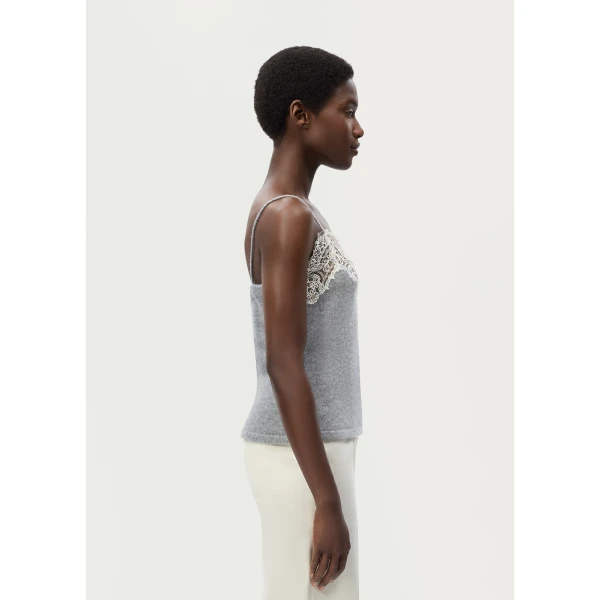 Adam Lippes Beatrix Cami in Heather Grey, view 3