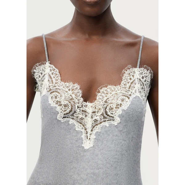 Adam Lippes Beatrix Cami in Heather Grey, view 4