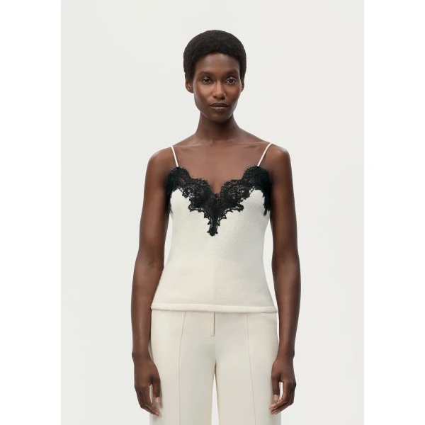 Adam Lippes Beatrix Cami in Ivory, view 2