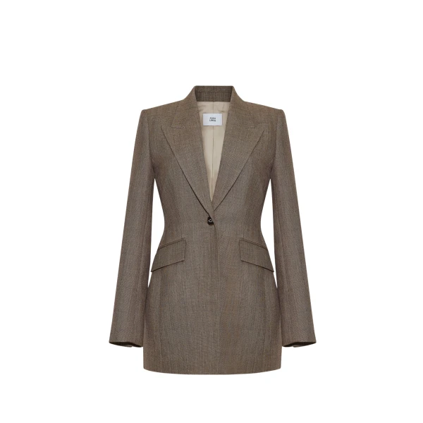 Adam Lippes Beaumont Blazer in Black/Camel