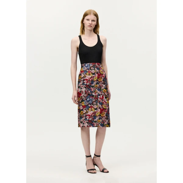 Adam Lippes Blair Skirt in Black Multi, view 2