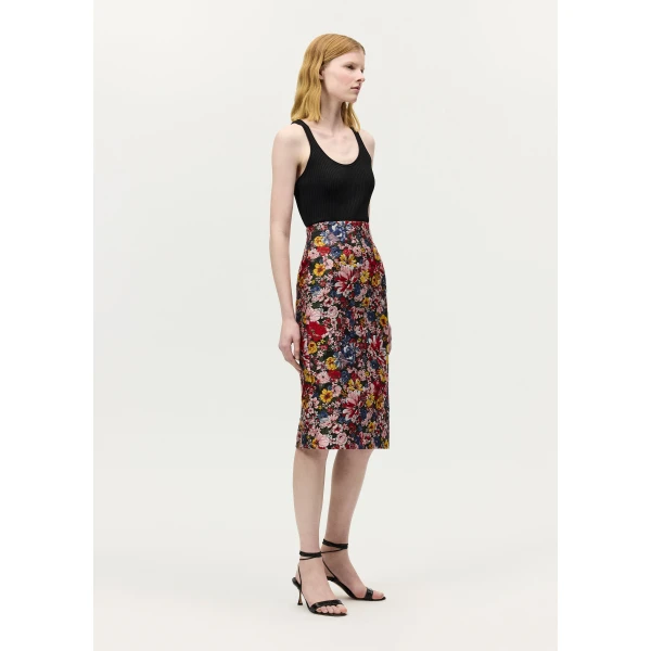 Adam Lippes Blair Skirt in Black Multi, view 3