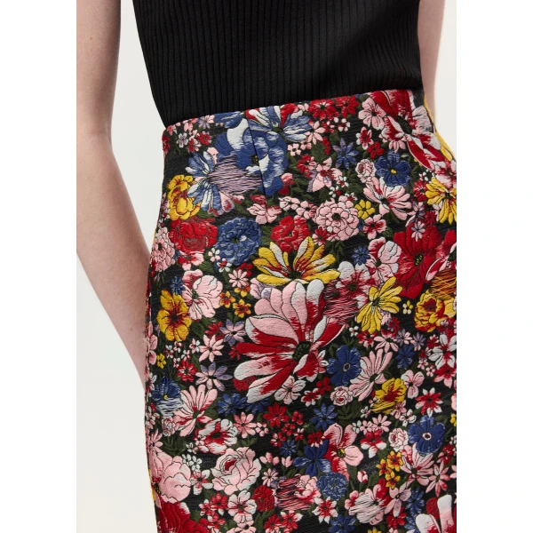 Adam Lippes Blair Skirt in Black Multi, view 4