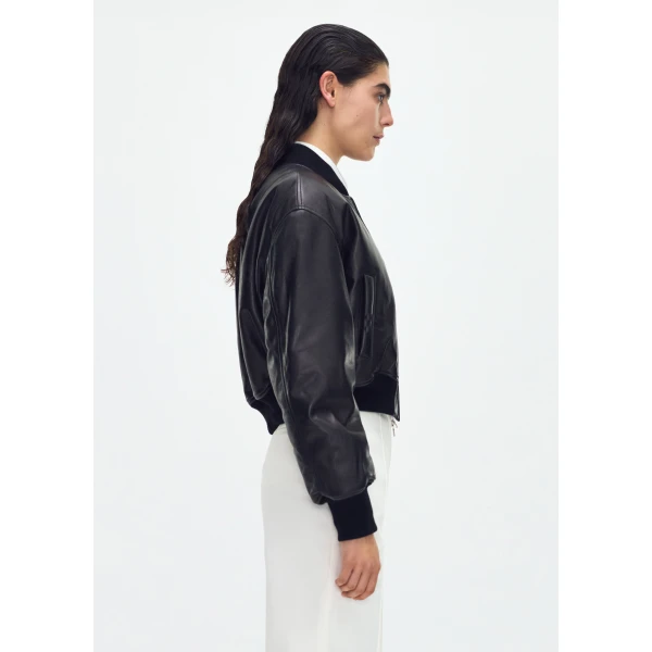 Adam Lippes Bomber Jacket in Black, view 3