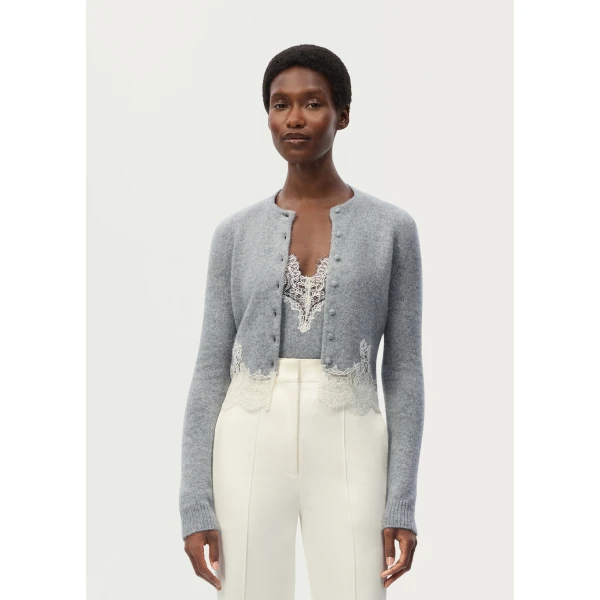 Adam Lippes Briar Cardigan in Heather Grey, view 2