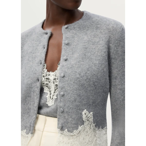 Adam Lippes Briar Cardigan in Heather Grey, view 4