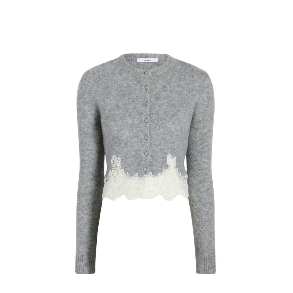Adam Lippes Briar Cardigan in Heather Grey