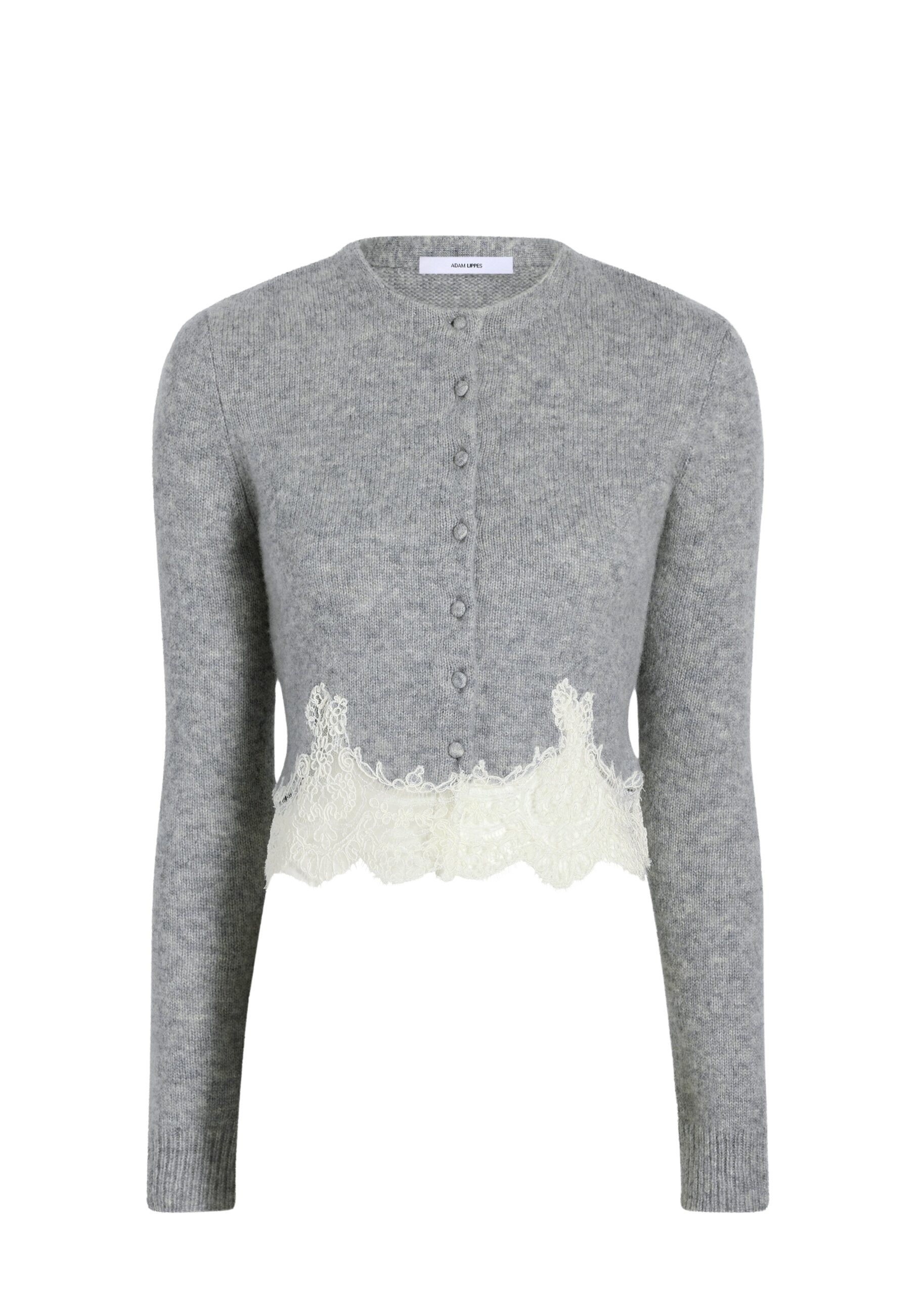 Adam Lippes Briar Cardigan in Heather Grey