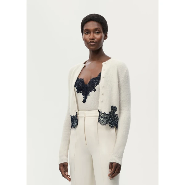 Adam Lippes Briar Cardigan in Ivory, view 2
