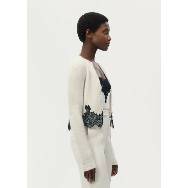 Adam Lippes Briar Cardigan in Ivory, view 3