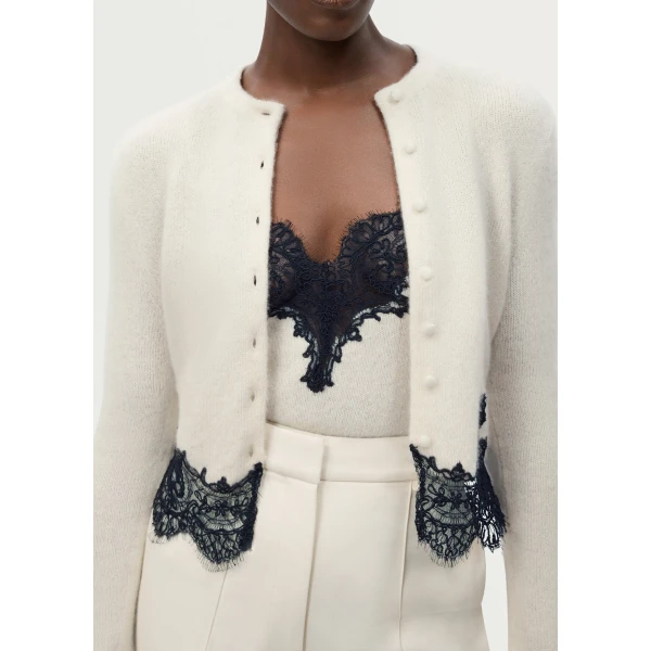 Adam Lippes Briar Cardigan in Ivory, view 4